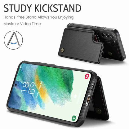 For Samsung Galaxy S21 FE 5G CaseMe C22 Card Slots Holder RFID Anti-theft Phone Case(Black) by CaseMe