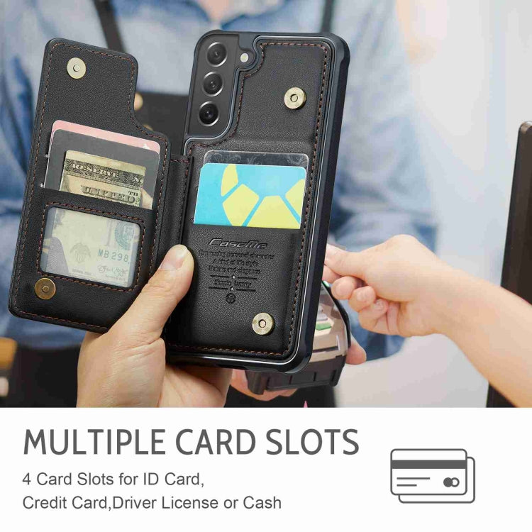 For Samsung Galaxy S21 FE 5G CaseMe C22 Card Slots Holder RFID Anti-theft Phone Case(Black) by CaseMe