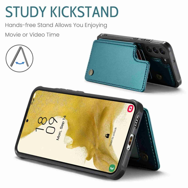 For Samsung Galaxy S22+ 5G CaseMe C22 Card Slots Holder RFID Anti-theft Phone Case(Blue Green) by CaseMe