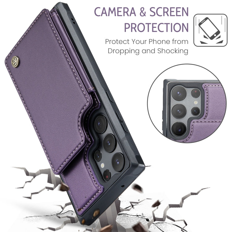 For Samsung Galaxy S23 Ultra 5G CaseMe C22 Card Slots Holder RFID Anti-theft Phone Case(Purple) - Galaxy S23 Ultra 5G Cases by CaseMe | Online Shopping UK | buy2fix