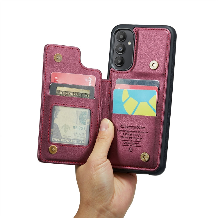 For Samsung Galaxy A13 5G CaseMe C22 Card Slots Holder RFID Anti-theft Phone Case(Wine Red) - Galaxy Phone Cases by CaseMe | Online Shopping UK | buy2fix