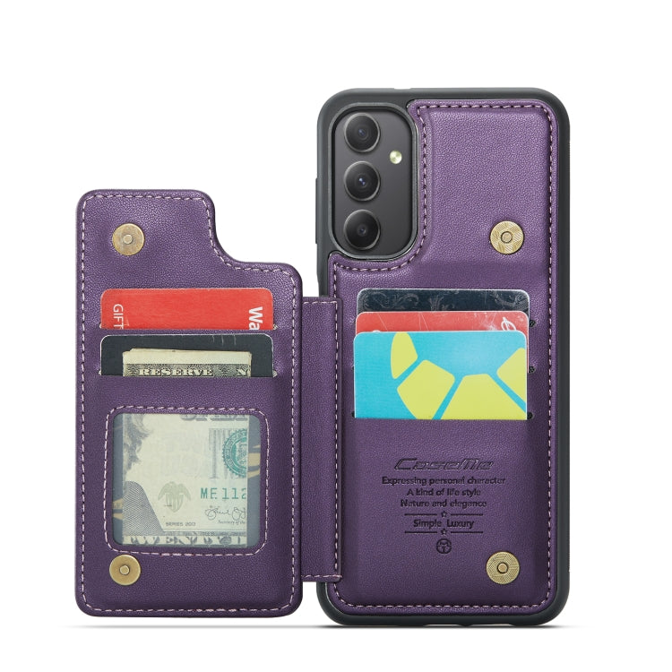 For Samsung Galaxy A34 5G CaseMe C22 Card Slots Holder RFID Anti-theft Phone Case(Purple) - Galaxy Phone Cases by CaseMe | Online Shopping UK | buy2fix