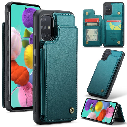 For Samsung Galaxy A51 4G CaseMe C22 Card Slots Holder RFID Anti-theft Phone Case(Blue Green) - Galaxy Phone Cases by CaseMe | Online Shopping UK | buy2fix