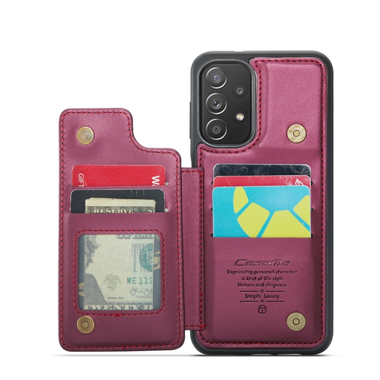 For Samsung Galaxy A52 4G/5G/A52s 5G CaseMe C22 Card Slots Holder RFID Anti-theft Phone Case(Wine Red) - Galaxy Phone Cases by CaseMe | Online Shopping UK | buy2fix