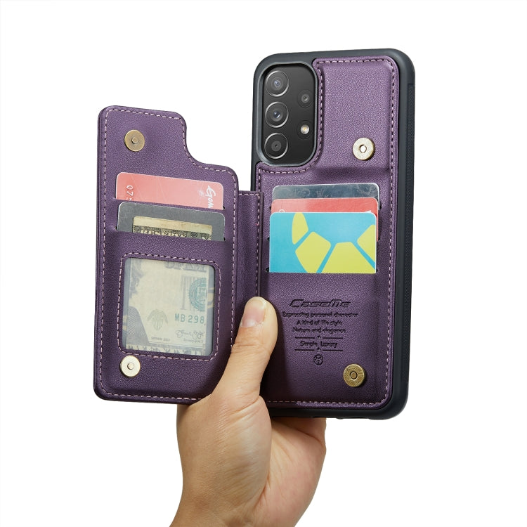 For Samsung Galaxy A52 4G/5G/A52s 5G CaseMe C22 Card Slots Holder RFID Anti-theft Phone Case(Purple) - Galaxy Phone Cases by CaseMe | Online Shopping UK | buy2fix