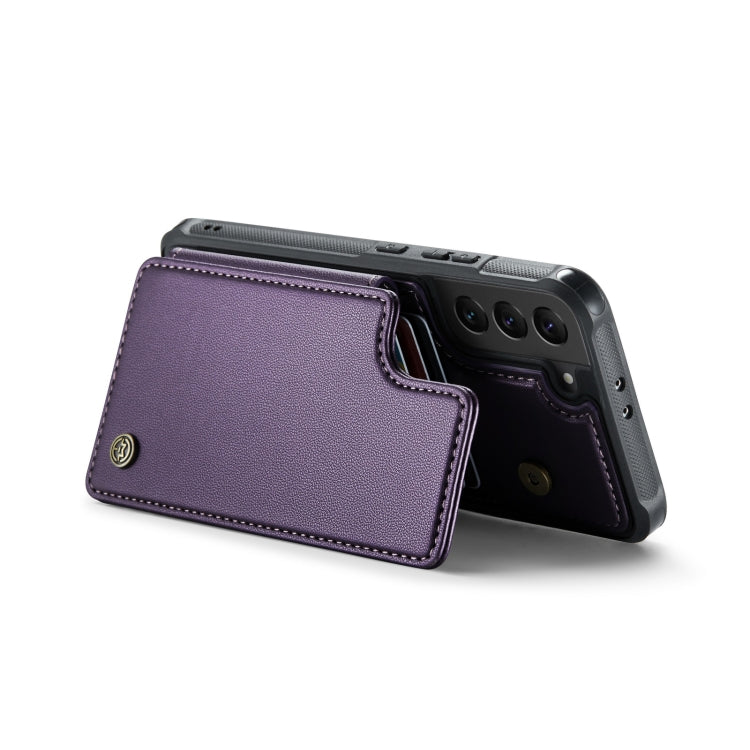For Samsung Galaxy S21 5G CaseMe C22 Card Slots Holder RFID Anti-theft Phone Case(Purple) by CaseMe