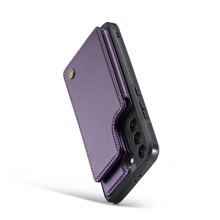 For Samsung Galaxy S21 5G CaseMe C22 Card Slots Holder RFID Anti-theft Phone Case(Purple) by CaseMe