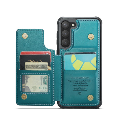 For Samsung Galaxy S23 5G CaseMe C22 Card Slots Holder RFID Anti-theft Phone Case(Blue Green) by CaseMe