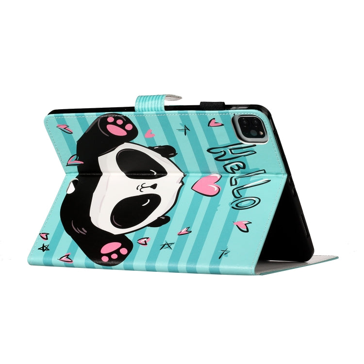 For iPad Pro 11 (2020) Colored Drawing Pattern Horizontal Flip PU Leather Tablet Case with Holder & Card Slot & Sleep / Wake-up Function(Love Panda) - iPad Pro 11 (2020) Cases by buy2fix | Online Shopping UK | buy2fix