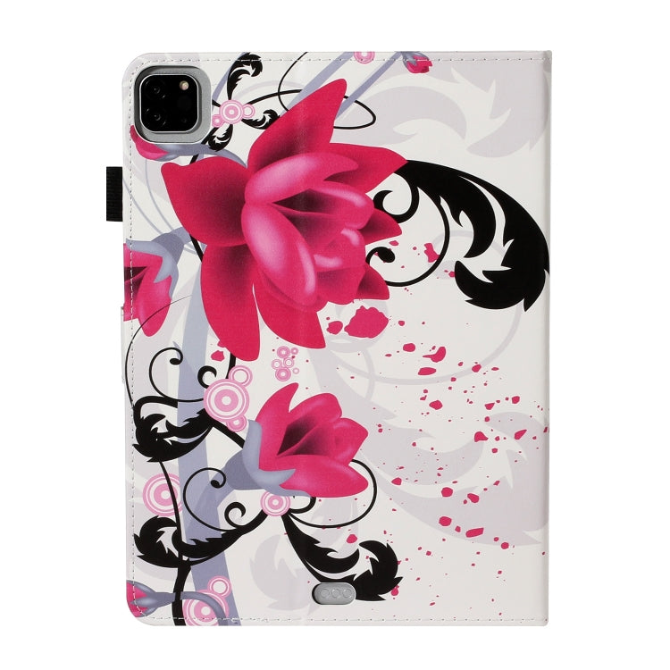 For iPad Pro 11 (2020) Colored Drawing Pattern Horizontal Flip PU Leather Tablet Case with Holder & Card Slot & Sleep / Wake-up Function(Flowers) - iPad Pro 11 (2020) Cases by buy2fix | Online Shopping UK | buy2fix