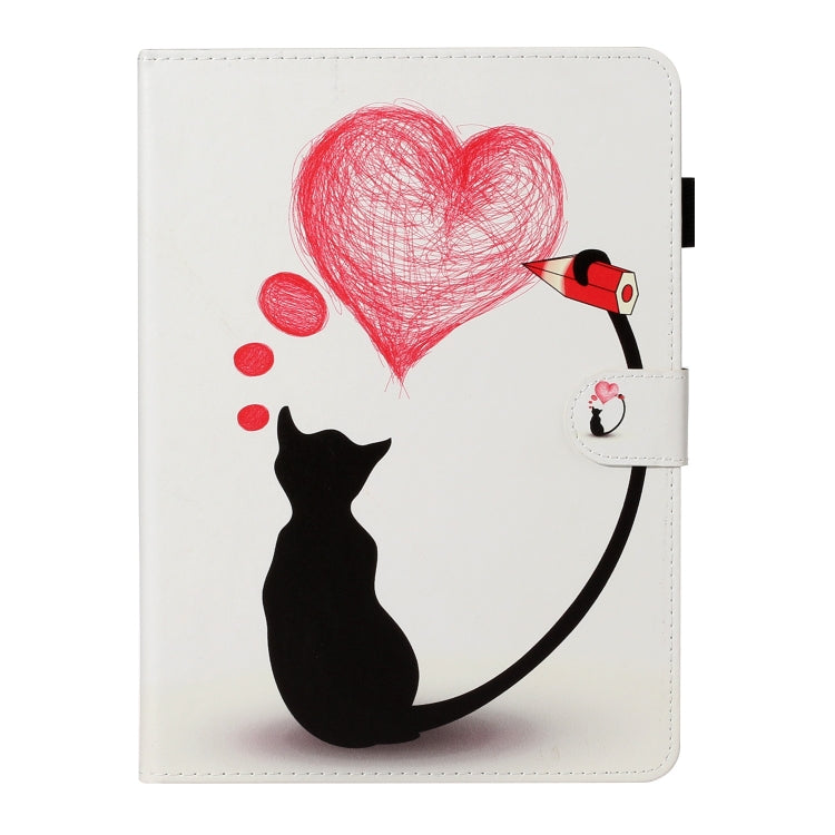 For iPad Pro 11 (2020) Colored Drawing Pattern Horizontal Flip PU Leather Tablet Case with Holder & Card Slot & Sleep / Wake-up Function(Loving Cat) - iPad Pro 11 (2020) Cases by buy2fix | Online Shopping UK | buy2fix