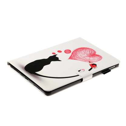 For iPad Pro 11 (2020) Colored Drawing Pattern Horizontal Flip PU Leather Tablet Case with Holder & Card Slot & Sleep / Wake-up Function(Loving Cat) - iPad Pro 11 (2020) Cases by buy2fix | Online Shopping UK | buy2fix