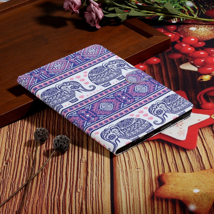 For iPad Pro 11 (2020) Colored Drawing Pattern Horizontal Flip PU Leather Tablet Case with Holder & Card Slot & Sleep / Wake-up Function(Totem Elephant) - iPad Pro 11 (2020) Cases by buy2fix | Online Shopping UK | buy2fix