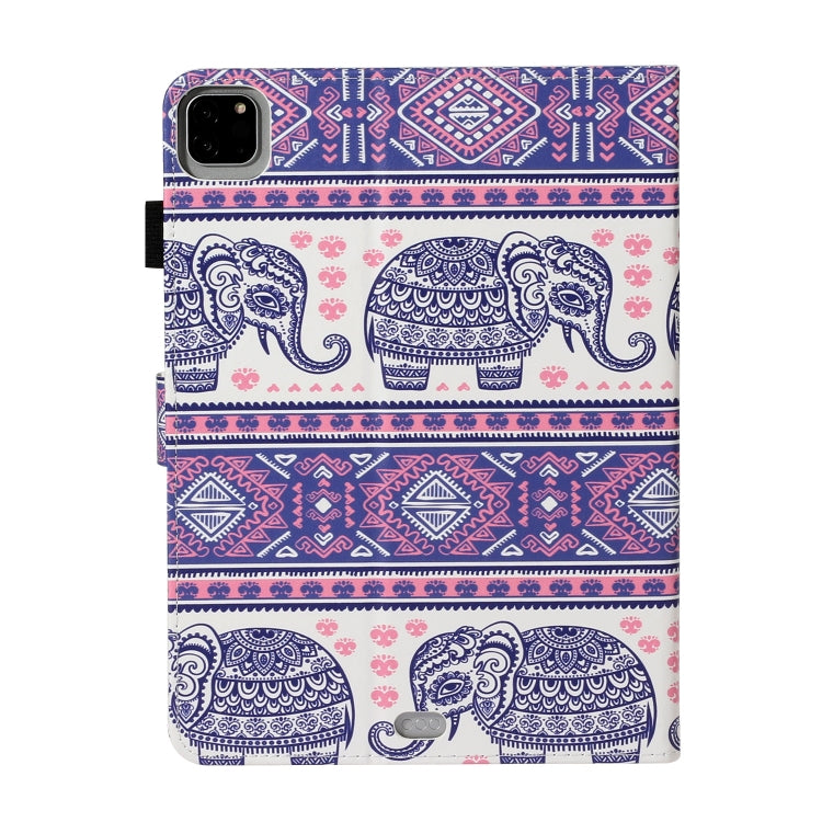 For iPad Pro 11 (2020) Colored Drawing Pattern Horizontal Flip PU Leather Tablet Case with Holder & Card Slot & Sleep / Wake-up Function(Totem Elephant) - iPad Pro 11 (2020) Cases by buy2fix | Online Shopping UK | buy2fix