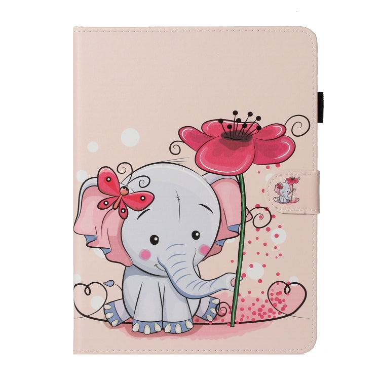 For iPad Pro 11 (2020) Colored Drawing Pattern Horizontal Flip PU Leather Tablet Case with Holder & Card Slot & Sleep / Wake-up Function(Elephant Flowers) - iPad Pro 11 (2020) Cases by buy2fix | Online Shopping UK | buy2fix
