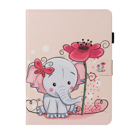 For iPad Pro 11 (2020) Colored Drawing Pattern Horizontal Flip PU Leather Tablet Case with Holder & Card Slot & Sleep / Wake-up Function(Elephant Flowers) - iPad Pro 11 (2020) Cases by buy2fix | Online Shopping UK | buy2fix