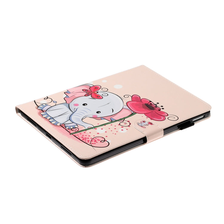 For iPad Pro 11 (2020) Colored Drawing Pattern Horizontal Flip PU Leather Tablet Case with Holder & Card Slot & Sleep / Wake-up Function(Elephant Flowers) - iPad Pro 11 (2020) Cases by buy2fix | Online Shopping UK | buy2fix