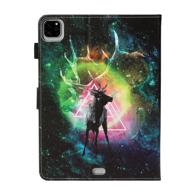 For iPad Pro 11 (2020) Colored Drawing Pattern Horizontal Flip PU Leather Tablet Case with Holder & Card Slot & Sleep / Wake-up Function(Starry Deer) - iPad Pro 11 (2020) Cases by buy2fix | Online Shopping UK | buy2fix