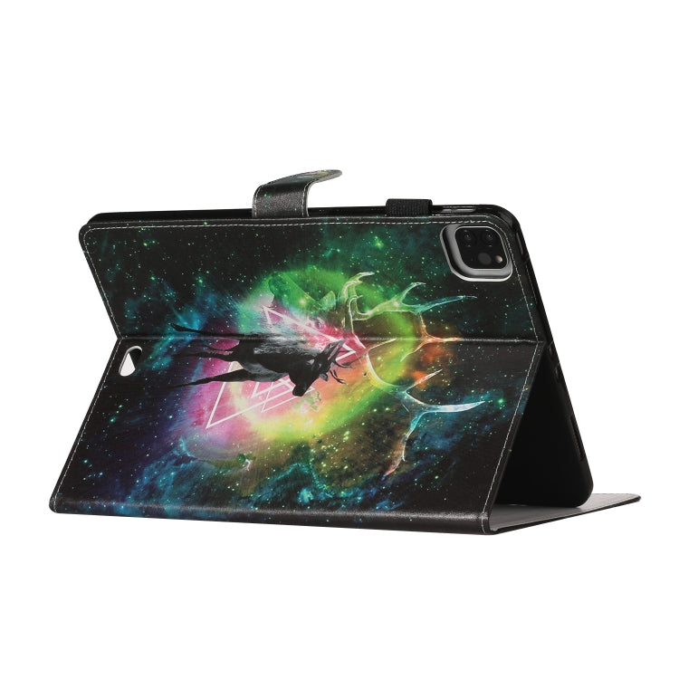 For iPad Pro 11 (2020) Colored Drawing Pattern Horizontal Flip PU Leather Tablet Case with Holder & Card Slot & Sleep / Wake-up Function(Starry Deer) - iPad Pro 11 (2020) Cases by buy2fix | Online Shopping UK | buy2fix