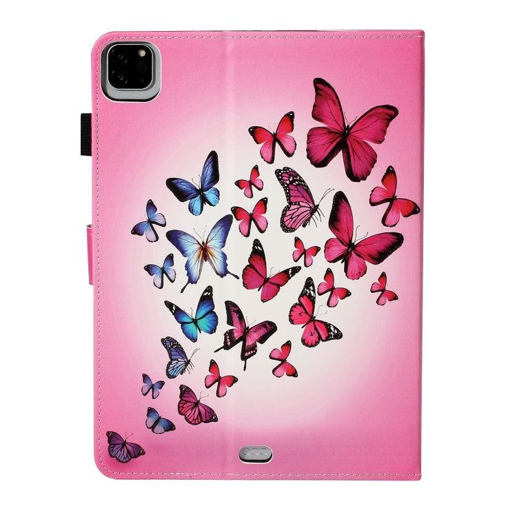 For iPad Pro 11 (2020) Colored Drawing Pattern Horizontal Flip PU Leather Tablet Case with Holder & Card Slot & Sleep / Wake-up Function(Butterfly) - iPad Pro 11 (2020) Cases by buy2fix | Online Shopping UK | buy2fix