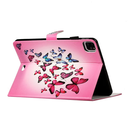 For iPad Pro 11 (2020) Colored Drawing Pattern Horizontal Flip PU Leather Tablet Case with Holder & Card Slot & Sleep / Wake-up Function(Butterfly) - iPad Pro 11 (2020) Cases by buy2fix | Online Shopping UK | buy2fix