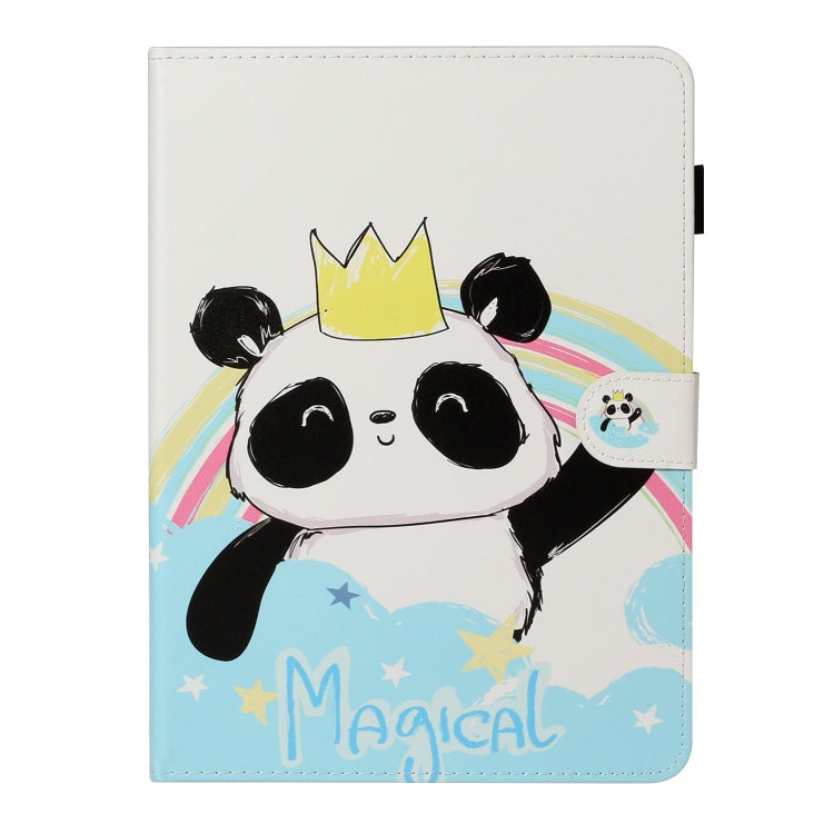 For iPad Pro 11 (2020) Colored Drawing Pattern Horizontal Flip PU Leather Tablet Case with Holder & Card Slot & Sleep / Wake-up Function(Crown Panda) - iPad Pro 11 (2020) Cases by buy2fix | Online Shopping UK | buy2fix