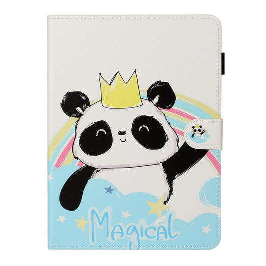 For iPad Pro 11 (2020) Colored Drawing Pattern Horizontal Flip PU Leather Tablet Case with Holder & Card Slot & Sleep / Wake-up Function(Crown Panda) - iPad Pro 11 (2020) Cases by buy2fix | Online Shopping UK | buy2fix