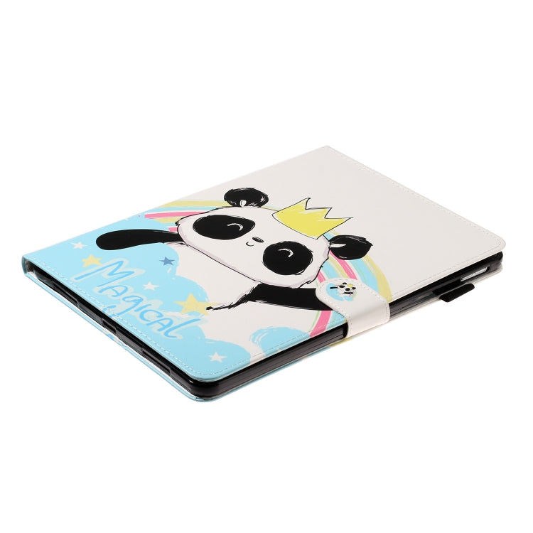 For iPad Pro 11 (2020) Colored Drawing Pattern Horizontal Flip PU Leather Tablet Case with Holder & Card Slot & Sleep / Wake-up Function(Crown Panda) - iPad Pro 11 (2020) Cases by buy2fix | Online Shopping UK | buy2fix