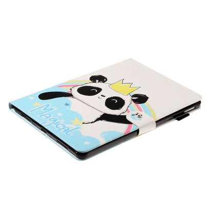 For iPad Pro 11 (2020) Colored Drawing Pattern Horizontal Flip PU Leather Tablet Case with Holder & Card Slot & Sleep / Wake-up Function(Crown Panda) - iPad Pro 11 (2020) Cases by buy2fix | Online Shopping UK | buy2fix
