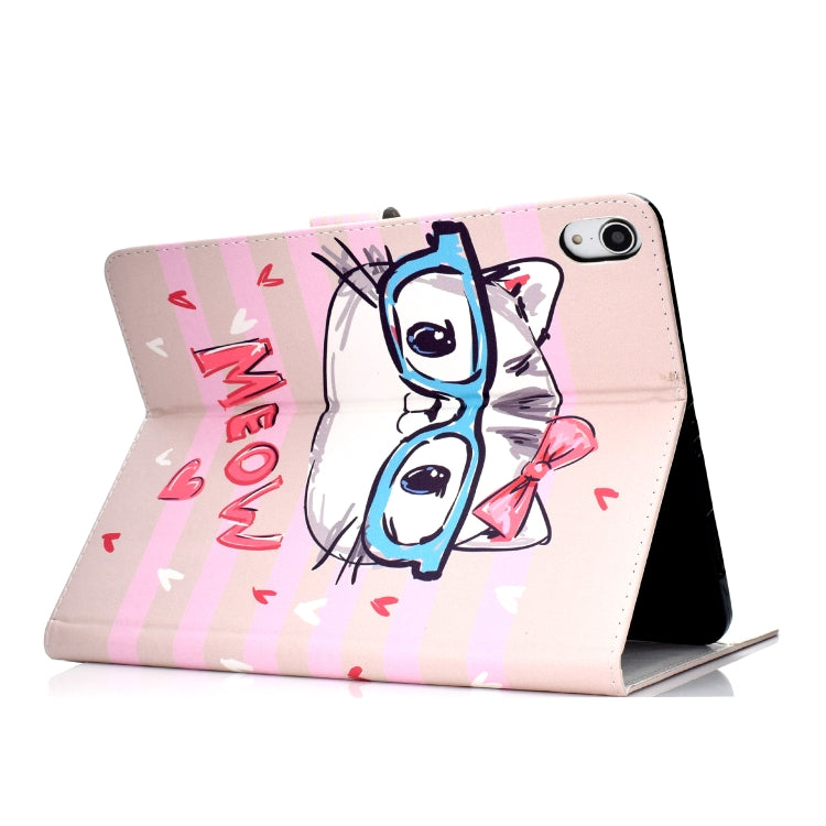 For iPad Pro 11 inch (2018) Colored Drawing Pattern Horizontal Flip PU Leather Case with Holder & Card Slot & Sleep / Wake-up Function(Glasses Cat) - iPad Pro 11 (2018) Cases by buy2fix | Online Shopping UK | buy2fix