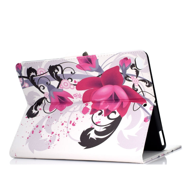 For iPad 10.2 Colored Drawing Pattern Horizontal Flip PU Leather Case with Holder & Card Slot & Sleep / Wake-up Function(Flowers) - iPad 10.2 Cases by buy2fix | Online Shopping UK | buy2fix