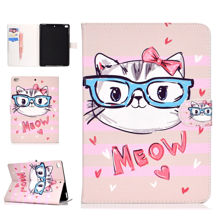 For iPad 10.2 Colored Drawing Pattern Horizontal Flip PU Leather Case with Holder & Card Slot & Sleep / Wake-up Function(Loving Cat) - iPad 10.2 Cases by buy2fix | Online Shopping UK | buy2fix