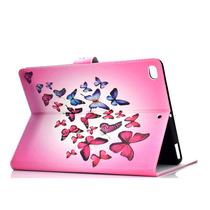 For iPad 10.2 Colored Drawing Pattern Horizontal Flip PU Leather Case with Holder & Card Slot & Sleep / Wake-up Function(Butterfly) - iPad 10.2 Cases by buy2fix | Online Shopping UK | buy2fix