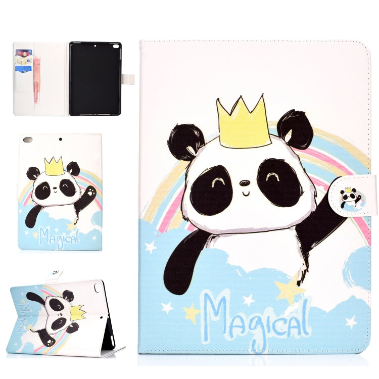 For iPad 10.2 Colored Drawing Pattern Horizontal Flip PU Leather Case with Holder & Card Slot & Sleep / Wake-up Function(Crown Panda) - iPad 10.2 Cases by buy2fix | Online Shopping UK | buy2fix