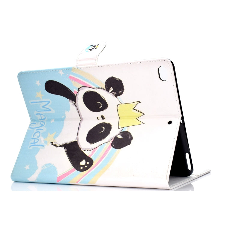 For iPad 10.2 Colored Drawing Pattern Horizontal Flip PU Leather Case with Holder & Card Slot & Sleep / Wake-up Function(Crown Panda) - iPad 10.2 Cases by buy2fix | Online Shopping UK | buy2fix