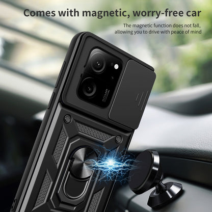 For Xiaomi 13T/13T Pro/Redmi K60 Ultra Sliding Camera Cover Design TPU Hybrid PC Phone Case(Black) - Redmi K60 Ultra Cases by buy2fix | Online Shopping UK | buy2fix