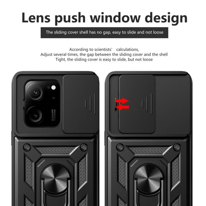 For Xiaomi 13T/13T Pro/Redmi K60 Ultra Sliding Camera Cover Design TPU Hybrid PC Phone Case(Red) - Redmi K60 Ultra Cases by buy2fix | Online Shopping UK | buy2fix