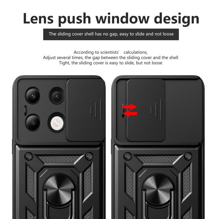 For Xiaomi Redmi Note 13 4G Global Sliding Camera Cover Design TPU Hybrid PC Phone Case(Black) - Note 13 Cases by buy2fix | Online Shopping UK | buy2fix