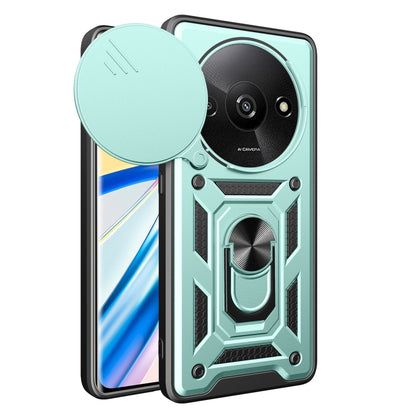 For Xiaomi Redmi A3 Sliding Camera Cover Design TPU Hybrid PC Phone Case(Mint Green) - Xiaomi Cases by buy2fix | Online Shopping UK | buy2fix