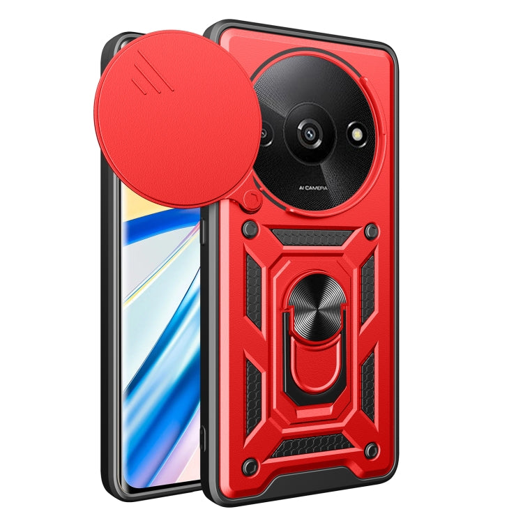 For Xiaomi Redmi A3 Sliding Camera Cover Design TPU Hybrid PC Phone Case(Red) - Xiaomi Cases by buy2fix | Online Shopping UK | buy2fix