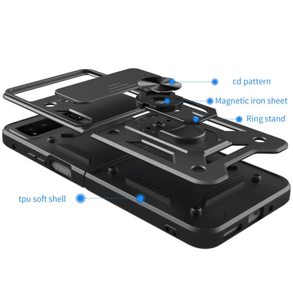 For Motorola Razr 40 Armor Ring Holder TPU Hybrid PC Phone Case(Mint Green) by buy2fix