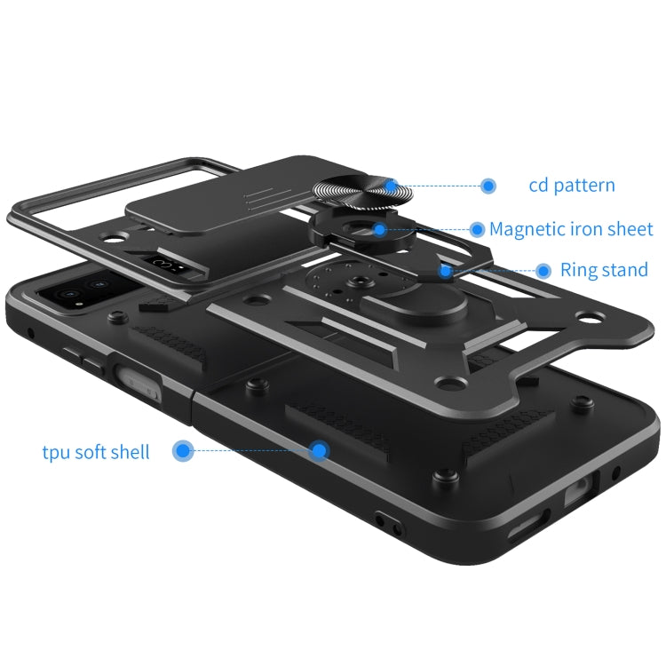 For Motorola Razr 40 Armor Ring Holder TPU Hybrid PC Phone Case(Red) by buy2fix