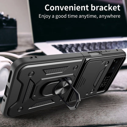 For Motorola Razr 40 Armor Ring Holder TPU Hybrid PC Phone Case(Red) by buy2fix