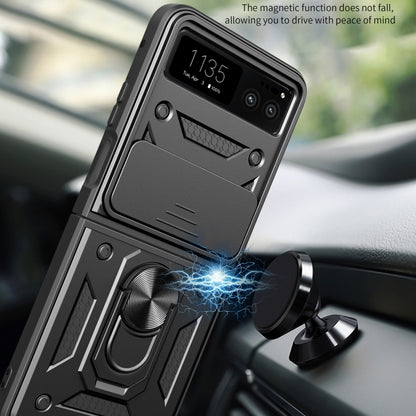 For Motorola Razr 40 Armor Ring Holder TPU Hybrid PC Phone Case(Gold) by buy2fix