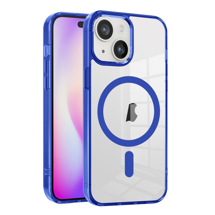 For iPhone 15 Ice Color Magnetic Series PC + Acrylic Magsafe Phone Case(Blue) - iPhone 15 Cases by buy2fix | Online Shopping UK | buy2fix