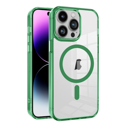 For iPhone 14 Pro Max Ice Color Magnetic Series PC + Acrylic Magsafe Phone Case(Green) - iPhone 14 Pro Max Cases by buy2fix | Online Shopping UK | buy2fix