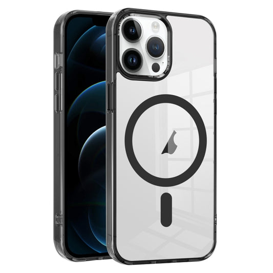 For iPhone 12 Pro Ice Color Magnetic Series TPU Hybrid Acrylic Magsafe Phone Case(Black) by buy2fix