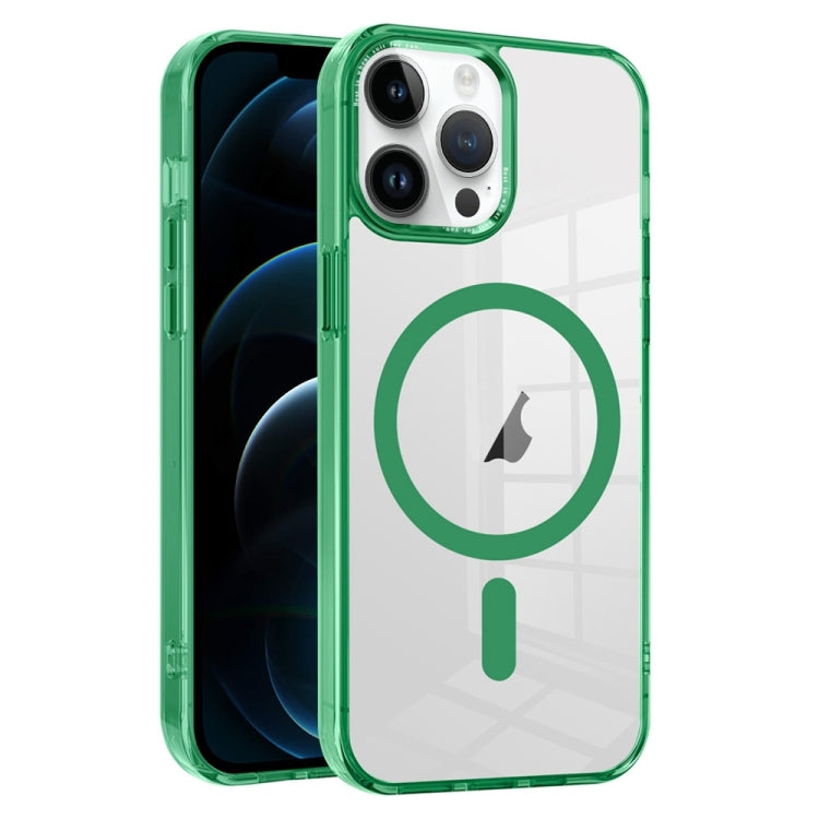 For iPhone 12 Pro Max Ice Color Magnetic Series TPU Hybrid Acrylic Magsafe Phone Case(Green) by buy2fix
