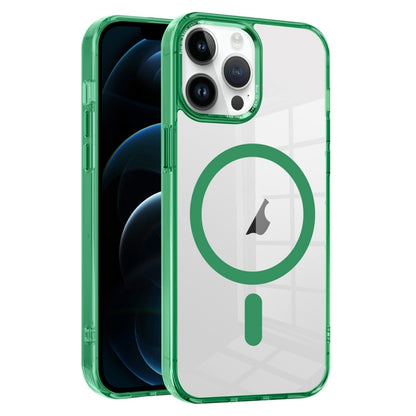 For iPhone 12 Pro Max Ice Color Magnetic Series TPU Hybrid Acrylic Magsafe Phone Case(Green) by buy2fix