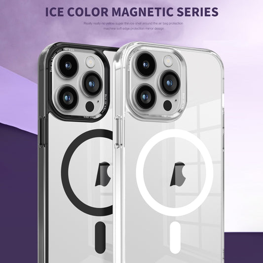 For iPhone 14 Pro Ice Color Magnetic Series TPU Hybrid Acrylic Magsafe Phone Case(Transparent) by buy2fix